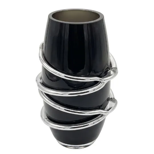 Florero vanguardista Negro y Plata